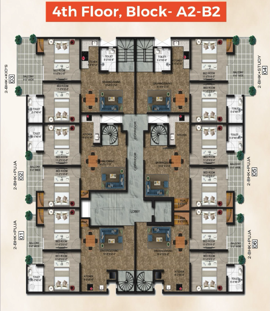 Twin Chalet Floor Plan