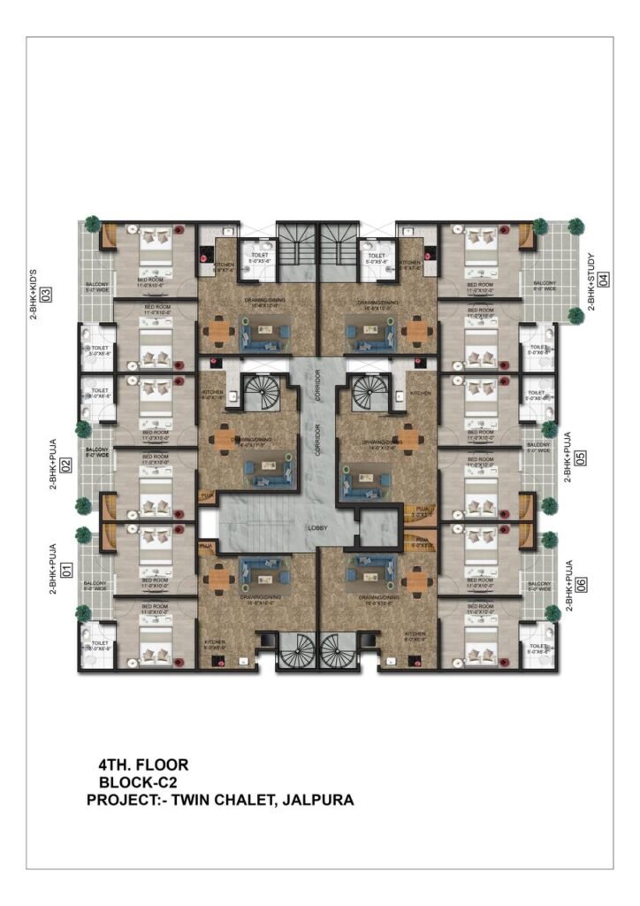 Twin Chalet Floor Plan