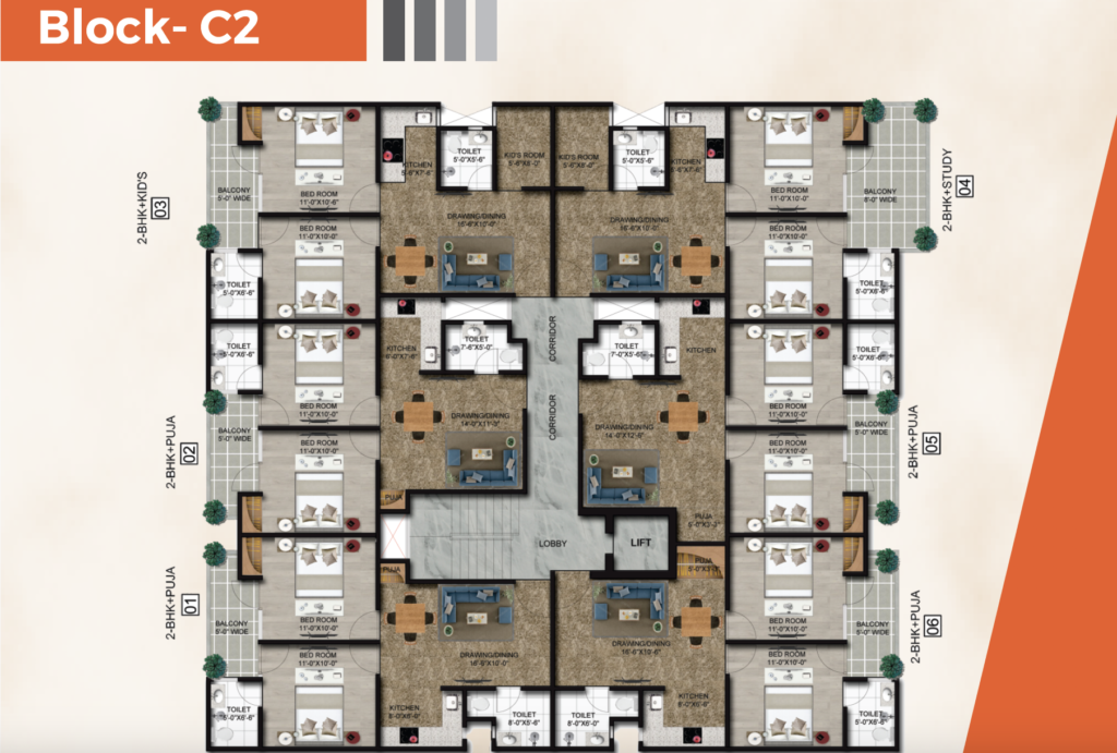 Twin Chalet Floor Plan